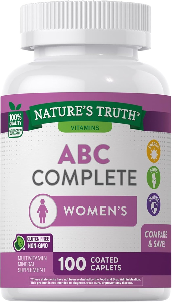 Nature's Truth Multivitamin for Women with Iron | 100 Pills | Non-GMO & Gluten Free Supplement | ABC Complete