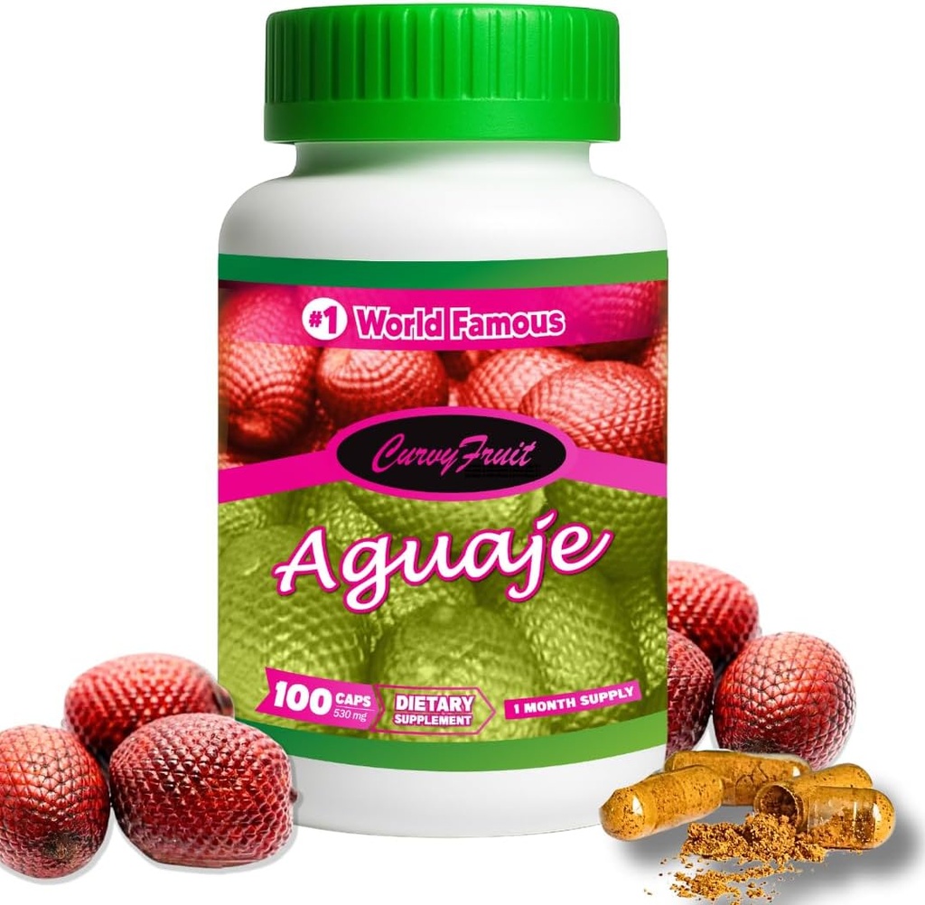 Natural Curves & Hormonal Balance – Aguaje Pills for Women by CurvyFruit – Booty, HIPS & Bust Support – 100 Vegan Capsules – Menopause Relief – Made in Peru