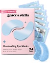 grace & stella Award Winning Under Eye Mask Reduce Dark Circles, Puffy Eyes, Undereye Bags, Wrinkles, Gel Under Eye Patches, Birthday Gifts for Women - Vegan Cruelty-Free Self Care (24 Pairs, Blue)