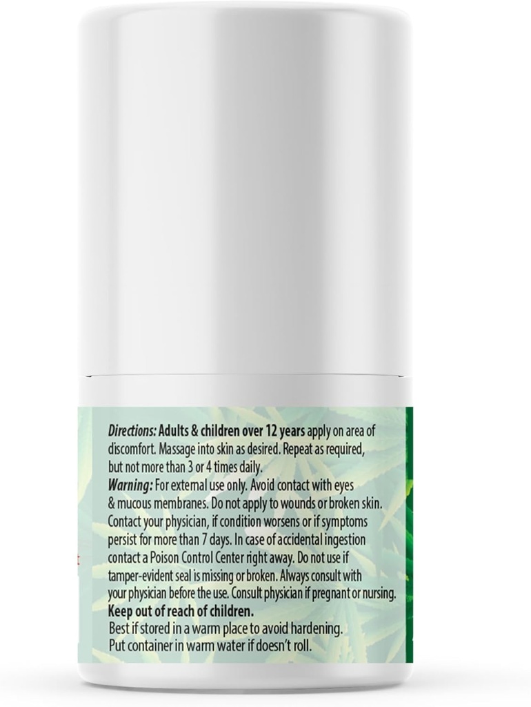 ANUMED Hemp Roll-On 4000mg Pain Relief. Fast Acting, Long Lasting, Maximum Strength with Arnica + Turmeric for Anti-Inflammatory, Natural Recovery, Joint, Muscle, Nerve Pain Reliever 2 Packs of (1oz)