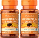 Puritan's Pride Zeaxanthin 4mg with Lutein 10mg, Supports Healthy Eyes and Vision*, 60 ct (Pack of 2)