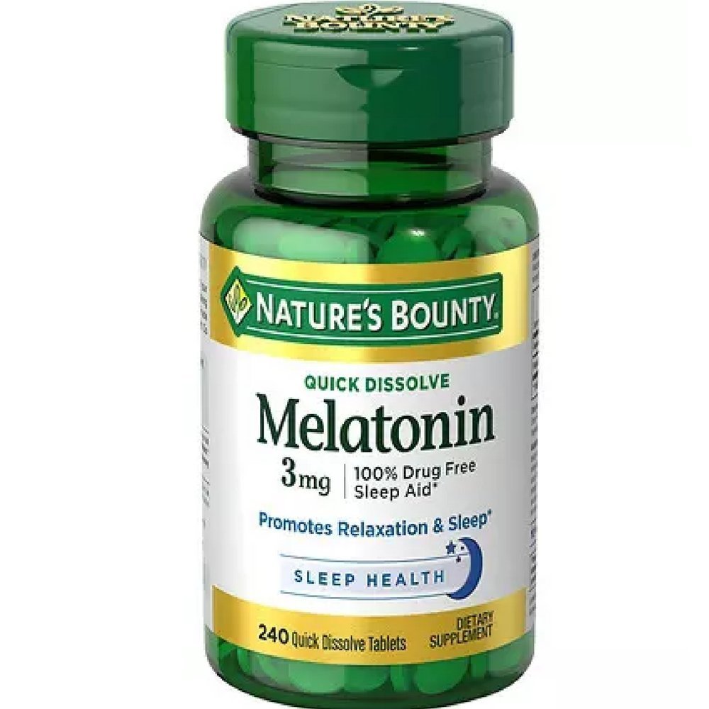 Nature's Bounty Melatonin 3 mg Tablets 120 Tablets (Pack of 2)