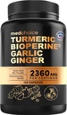 4-in-1 Turmeric and Garlic Supplements with BioPerine – 2360mg Turmeric Ginger Root Capsules with Garlic – High Potency Herbal Blend (120 ct)