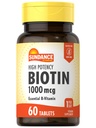 Sundance High Potency Biotin 1,000 mcg Supplement | Essential B Vitamin Tablets | Vegetarian, Non-GMO & Gluten Free