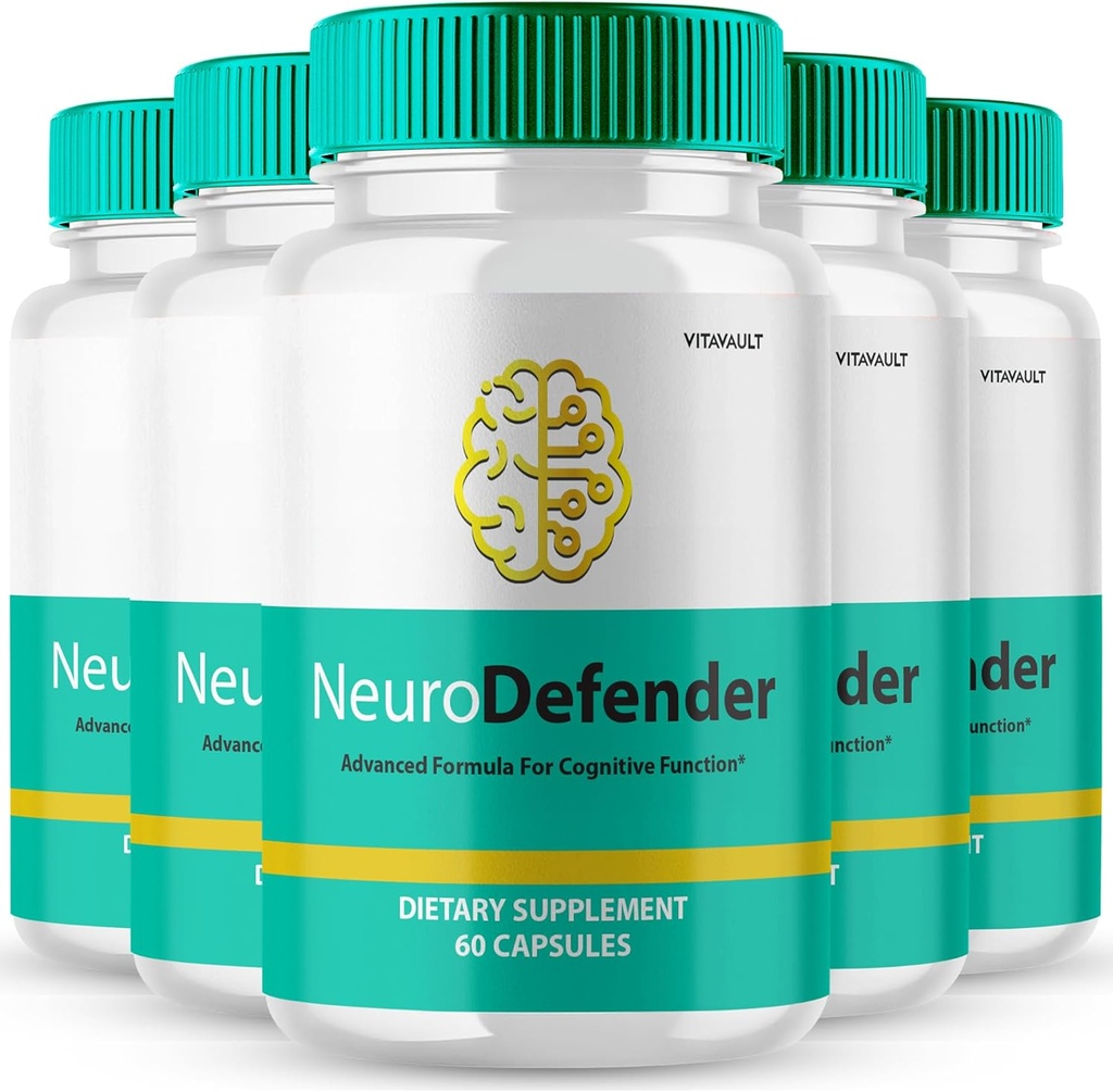 Neuro Defender Brain Supplements for Memory and Focus Capsules NeuroDefender Advanced Formula Brain Health Support Pills, Extra Strength Nootropics Neuro Defender All Natural Reviews (5 Pack)