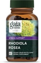 Gaia Herbs Rhodiola Rosea - Stress Support Supplement Traditionally for Supporting Healthy Stamina & Endurance - with Siberian Rhodiola Root Extract* - 60 Vegan Liquid Phyto-Capsules (30-Day Supply)