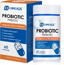 OMOGS Probiotics 120 Billion CFUs 18 Strains, 3 Prebiotics & Digestive Enzymes, Helps Digestive, Gut Health, Immune, Supports Occasional Constipation, Diarrhea & Gas - for Women & Men, 60 Capsules