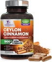 Organic Ceylon Cinnamon Supplement 1800mg - Certified Organic Ceylon Cinnamon Powder Pills - Energy & Heart Support for Women & Men, Bottled in USA, Antioxidant, Gluten Free, Non-GMO - 120 Capsules