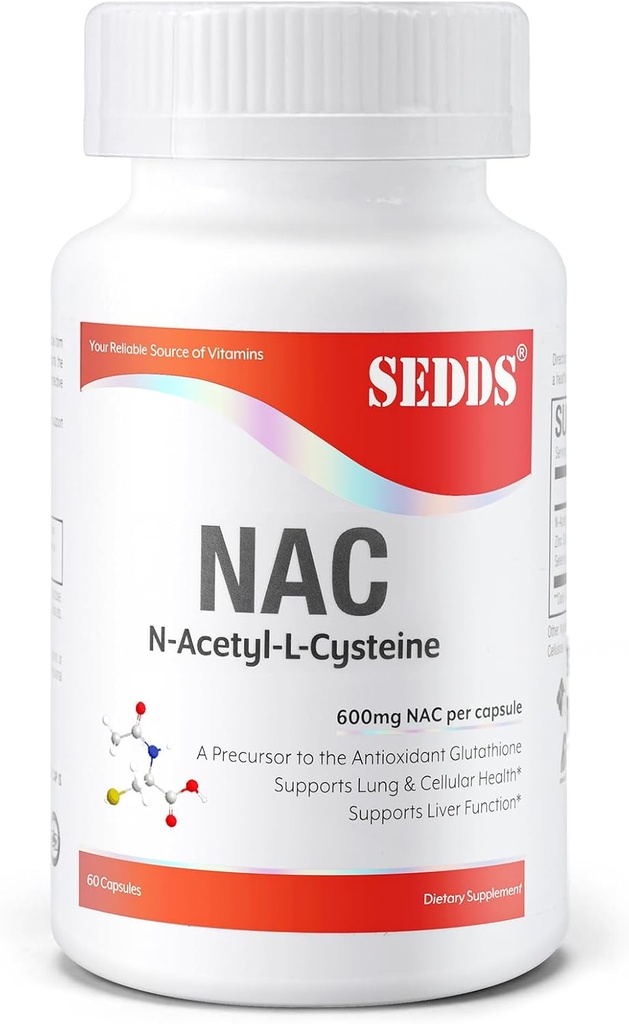 Supplements, N-Acetyl Cysteine (NAC) 600mg, 60 Veg Capsules - Non-GMO, Gluten Free