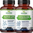 Zazzee Citicoline CDP Choline Capsules and Alpha GPC Choline Capsules