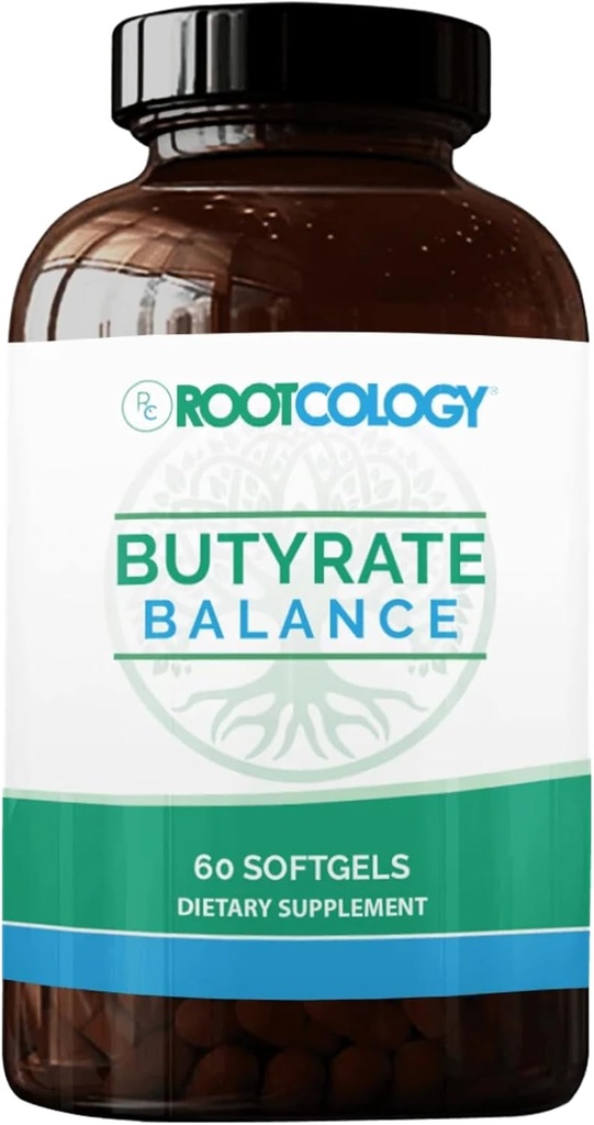 Rootcology by Dr. Izabella Wentz | Butyrate Balance | Postbiotic Promoter of Gut and Immune Health | Tributyrin for Healthy Bowel Function and Regularity | 60 Softgels