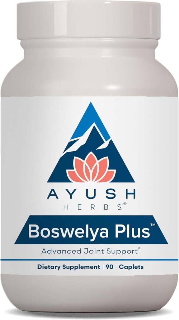 Ayush Herbs Boswelya Plus - Glucosamine Chondroitin Joint Support Supplement, Turmeric Muscle Support for Men & Women, Joint Care with Curcumin - 90 Vegetarian Capsules (1 Count)
