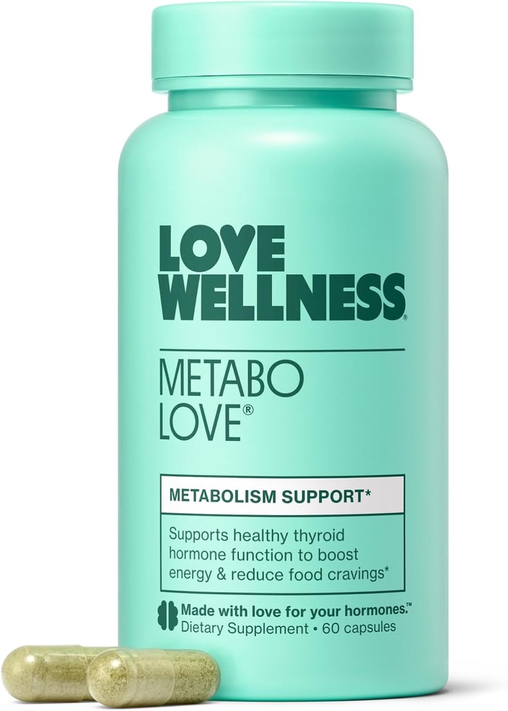 Love Wellness Metabolove | Metabolism Booster for Women Supplement | Combat Cravings & Boost Energy Supplement | Cortisol & Thyroid Support for Women | Stimulant Free, Vegan & Gluten-Free | 60 Count