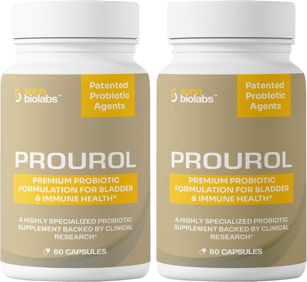 Prourol Patented PROBIOTIC Supplement for Urinary Health, Bladder Support, Immune Boost, Frequent Urination Relief, UTI Health, Natural Ingredients, Daily Overall Health Support-2 Bottles - 120 Count