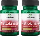 Swanson Nattokinase 2000 Fibrinolytic Units 100 Milligrams 30 Capsules Enzyme (2 Pack)