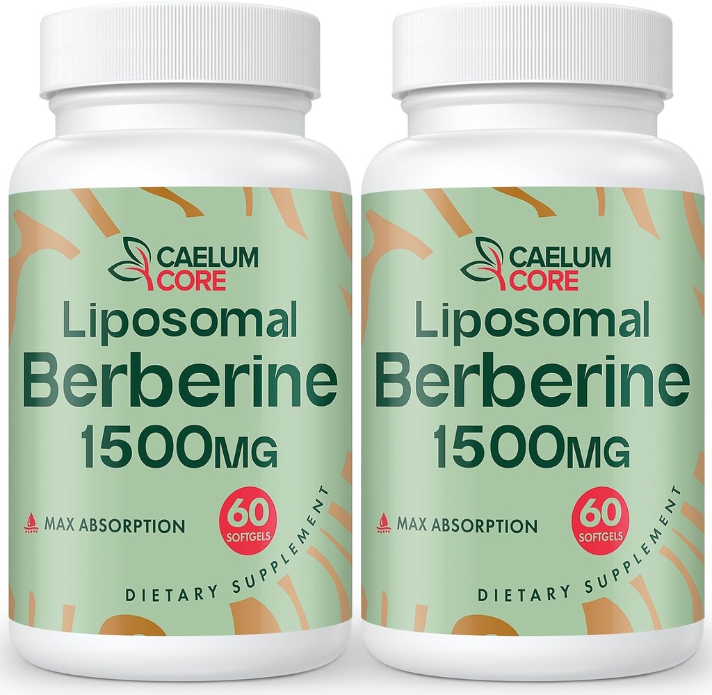 Liposomal Berberine HCL - Berberine 1500mg High Bioavailability, Berberines Supplement for Women and Men (2 Pack)