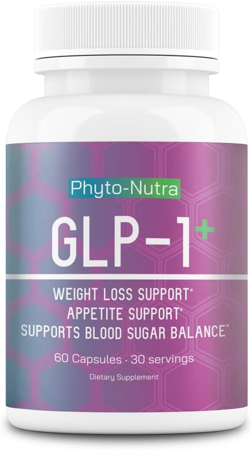 GLP-1 + (60 Capsules 1 Bottle) Vegan, Natural Supplement, Lab Tested, Weight Loss, Satisfy Hunger, Non-GMO, Gluten Free, GLP 1, GLP1