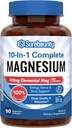 Magnesium Complex, 10-in-1 Formula, 420mg Elemental Mag Per Serving, Magnesium Glycinate, Malate, Citrate, High Absorption, Bone & Relaxation, 90 Caps