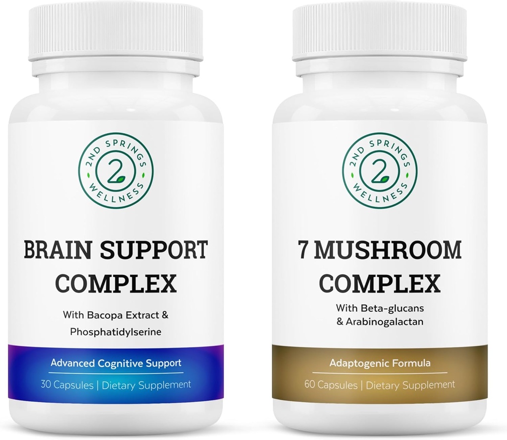 Mindful Focus Bundle - 7 Mushroom Complex & Brain Support for Cognitive Clarity and Nootropic Enhancement