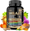 Shilajit Supplement with Sea Moss, Ashwagandha, Tongkat Ali - Shilajit Pure Himalayan Organic Fulvic Acid Capsules - 90 Count