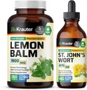 BIO KRAUTER Lemon Balm 250 Capsules & St. John’s Wort Tincture 4 Fl. Oz.