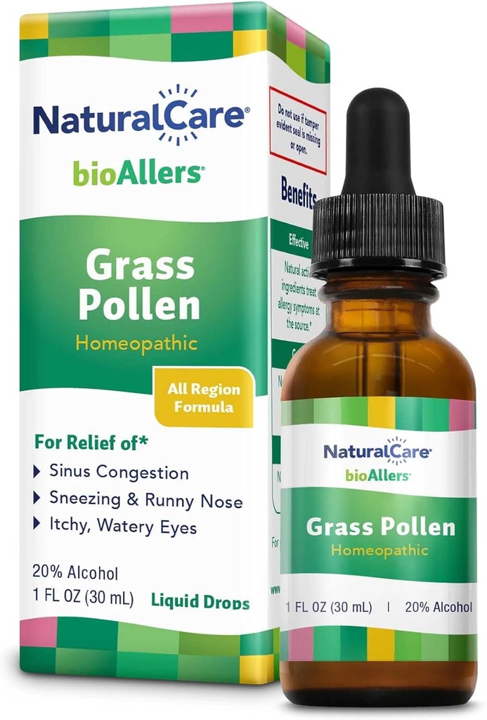 bioAllers NaturalCare Grass Pollen Homeopathic Liquid Drops, 1 Fl Oz | May Provide Support Through Sinus Congestion, Sneezing & Runny Nose, Itchy, Watery Eyes