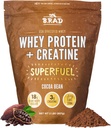 B.rad Superfuel - Grass Fed Whey Protein Isolate Boosted with Creatine | Farm-Fresh, Easy-to-Digest, Clean Ingredients | 2 Pounds | 100% USA Sourced | Cocoa Bean (Chocolate)