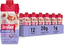 SlimFast Protein Shake, Strawberry- 20g Protein, Meal Replacement Shake Ready to Drink, High Protein with Low Carb and Low Sugar, 24 Vitamins and Minerals, 12 Count (Pack of 1) (Packaging May Vary)