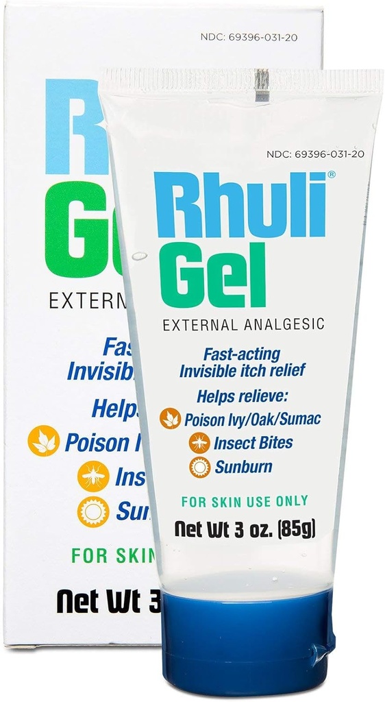 Anti-Itch Gel for Sunburn, Mosquitos, Bug Bites, Poison Ivy, Poison Oak Relief - Analgesic Cooling Treatment for Topical Skin Use - 3 Oz Tube