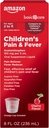   Basic Care Children's Pain and Fever, Acetaminophen 160 mg per 5 mL Oral Suspension, Dye-Free Cherry Flavor, Fever Reducer and Pain Reliever for Headache, Sore Throat and Toothache, 8 fl oz