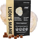 REAL Lion’s Mane Mushroom Gummies - Heart, Immunity, Inflammation, Brain Support, Vegan, Sugar-free, GF, 30 TRUE Servings, 3.7oz