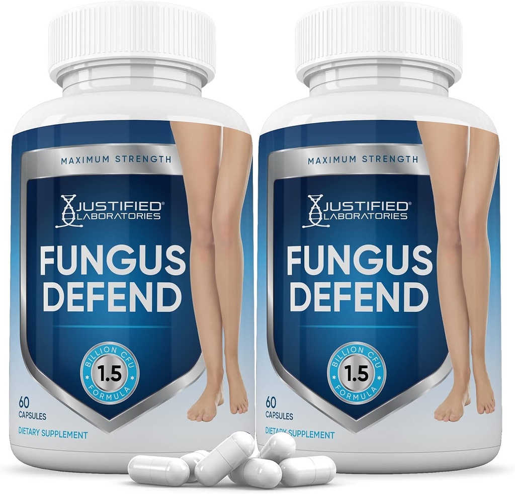 Justified Laboratories (2 Pack) Fungus Defend Pills 1.5 Billion CFU Probiotic 120 Capsules