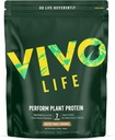 Vivo life Perform Plant Protein Powder - Pea & Hemp Protein Blend with BCAA (9.38 oz, Salted Maca Caramel)