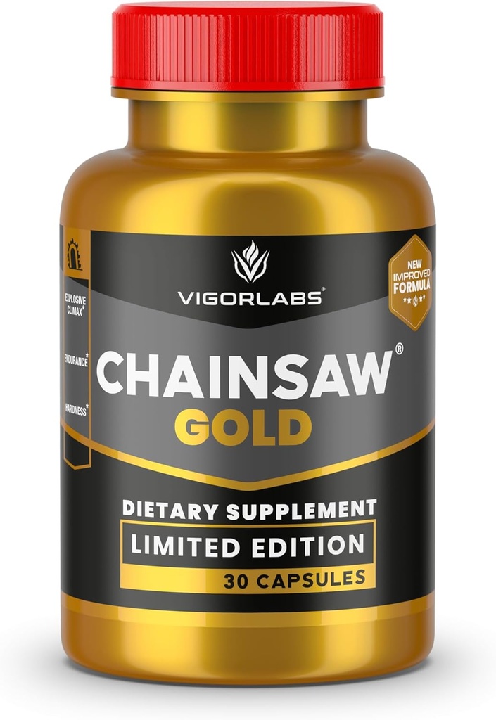 Vigor Labs Chainsaw Gold - Limited Edition, Supports Stamina and Endurance, Helps Stronger Climax (Made in The USA)