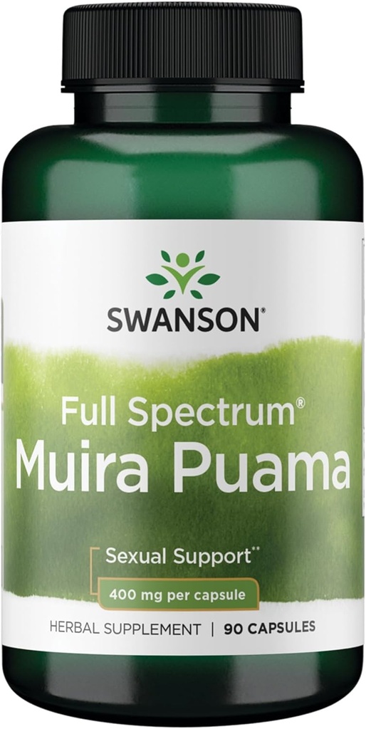 Swanson Muira Puama Root Sexual Health Virility Boost Support Men's Women's Supplement 400 mg 90 Capsules