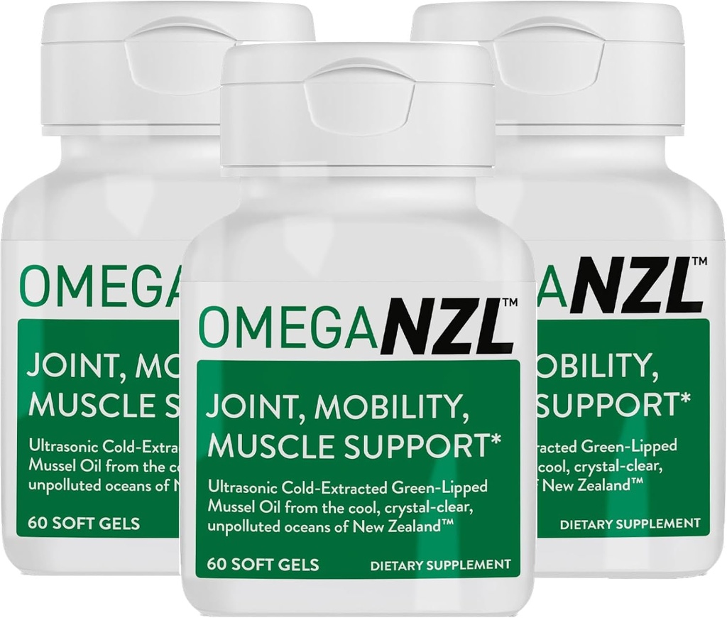 Original Omega-3 Joint Support Supplement, Best Natural Muscle Relief, Green Lipped Mussel Oil Capsules, 180 Softgels, No Fishy Aftertaste
