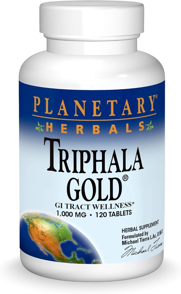 Planetary Herbals Triphala Gold 1000mg Extra Strength Ayurvedic - 120 Tablets