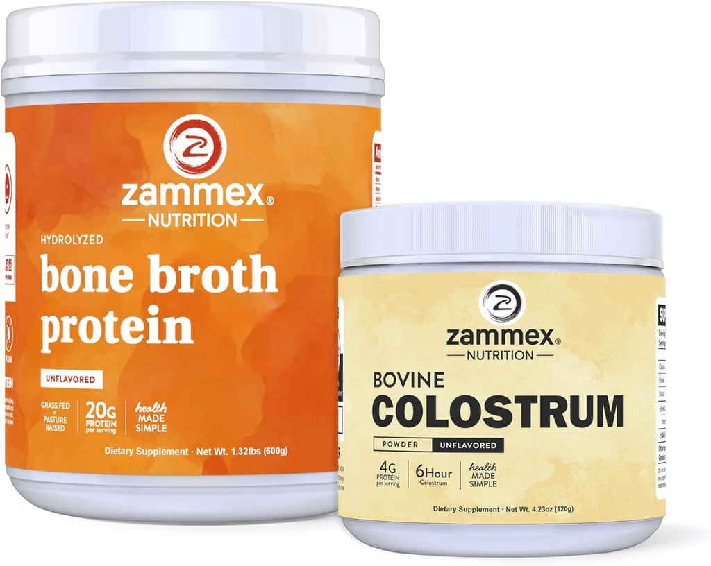 Zammex Bone Broth Protein Powder + Bovine Colostrum Powder