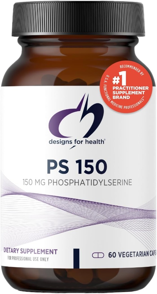 Designs for Health PS 150 Phosphatidylserine Capsules - 150mg Soy-Free Sunflower Lecithin-Sourced Phosphatidyl Serine Supplement - May Help Support Brain Health (60 Capsules)