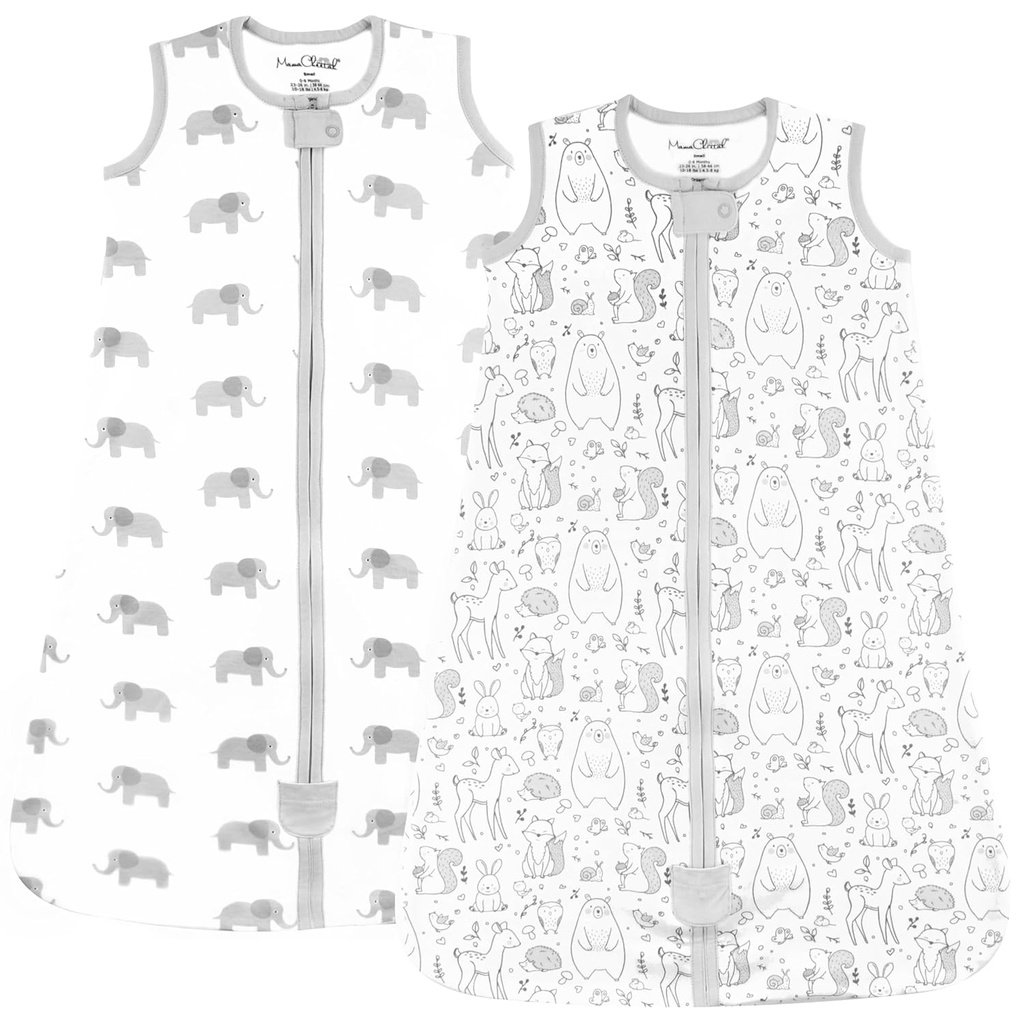 Mama Cheetah Baby Sleep Sack 0.5 TOG, Organic Cotton Baby Wearable Blanket with Two-Way Zipper, Swaddle Transition Baby Sleeping Bag for Newborn Infant Toddler Boy Girl, 6-12 Months