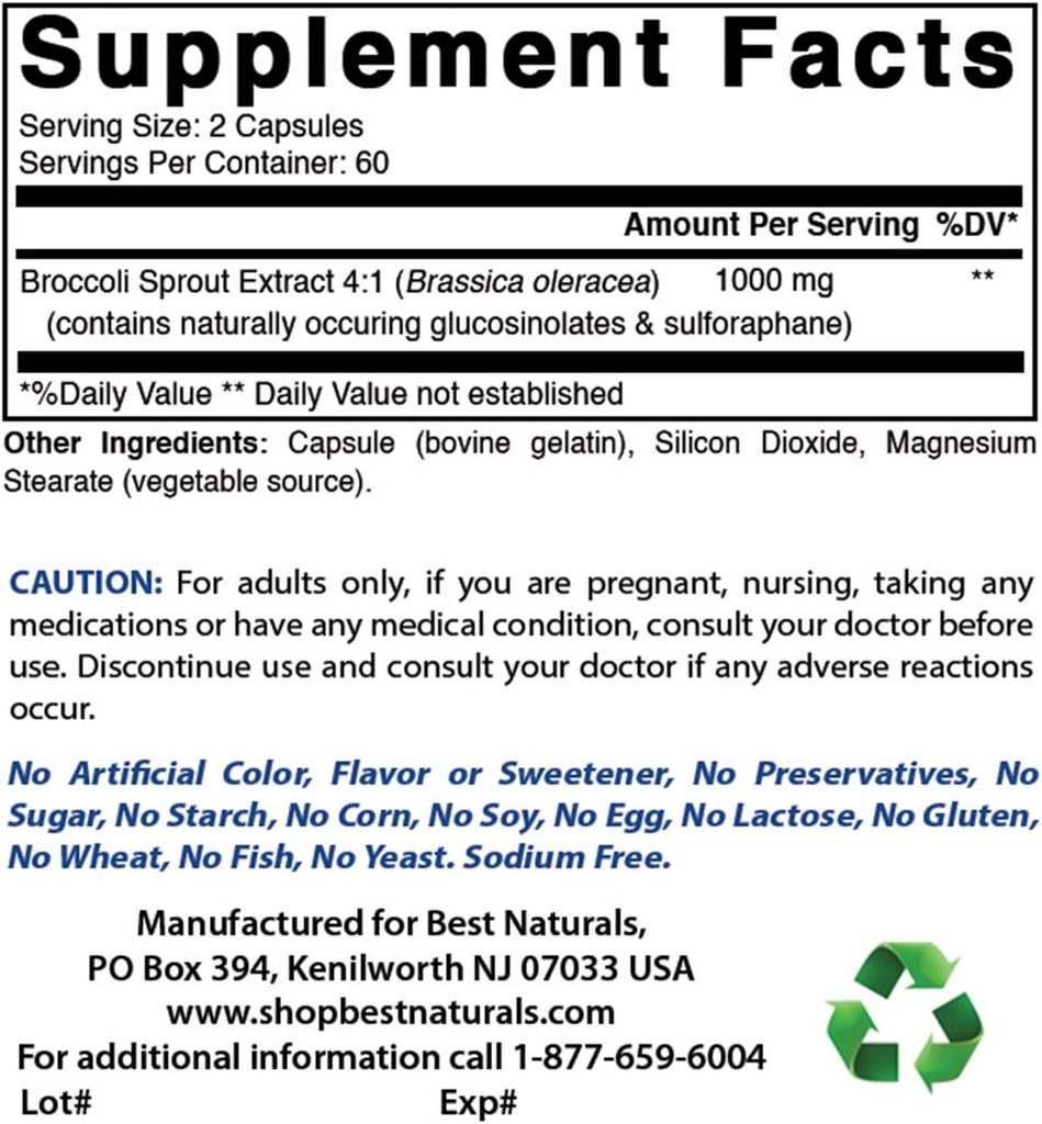 Best Naturals Broccoli Sprouts Extract, 1000 mg & Berberine Plus 1000mg