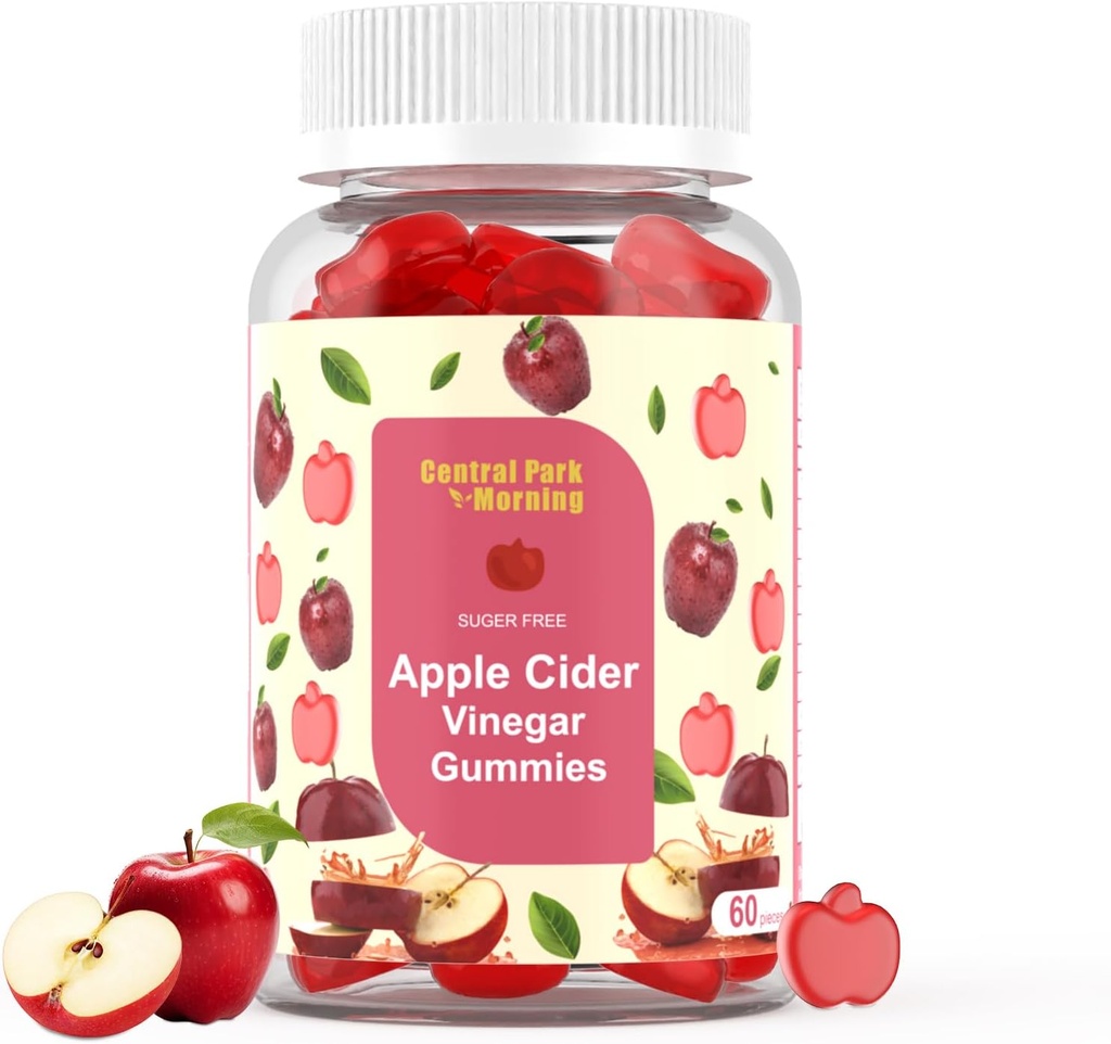 Apple Cider Vinegar Gummies 1000mg,ACV Supplement for Detox & Cleanse,Suger Free and Non-GMO - 60 Gummies