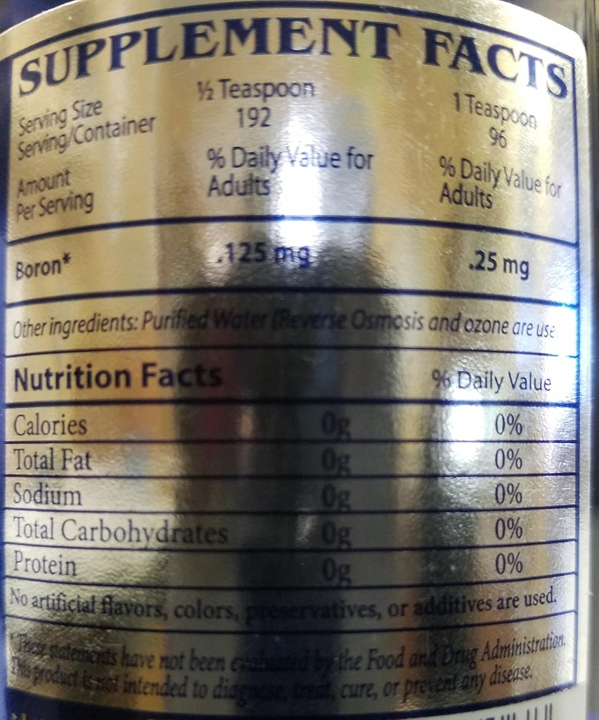Boron Supplement - Angstrom Boron Liquid Ionic Boron Supplement- 16 oz.