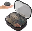 Daily Pill Organizer, 4 Compartments Portable Pill Box with Moisture-Proof Design, Cute Medicine Organizer to Hold Vitamin, Fish Oil, Supplements and Medication