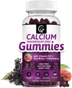 Calcium Magnesium Zinc Gummies with High Absorption Magnesium, Potassium, D3 - for Bone, Muscles, Immune & Sleep Support, Vegan