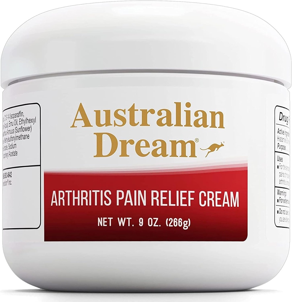 Australian Dream Arthritis Pain Relief Cream - Soothing & Non-Greasy - Powerful Topical Arthritis Pain Relief - Good for Muscle Aches or Joints - 9 oz Jar