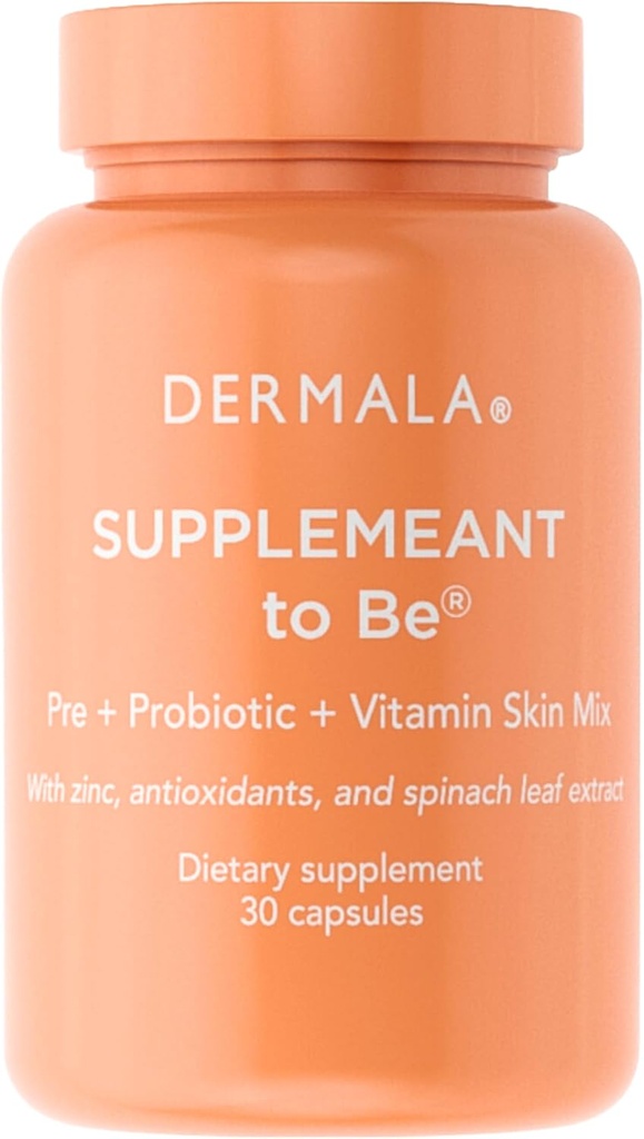 Dermala #FOBO SUPPLEMEANT to Be Acne Supplement | All Natural Daily Prebiotics Probiotics Vitamins Skin Mix with Zinc | Improve Clear Blemish-Free Radiant Skin Through Balancing Gut Health