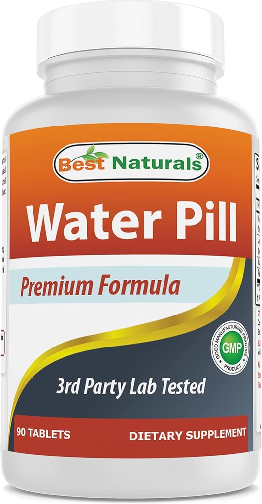 Best Naturals Water Pill with Potassium 90 Tablets - Supports Elimination of Water Retention Also Called Diuretic