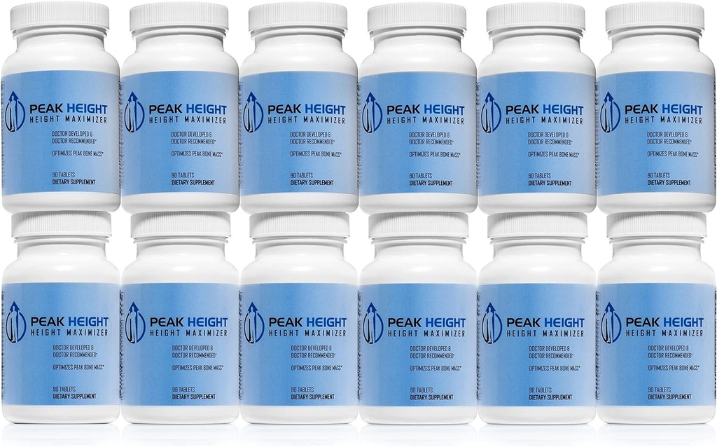 Growth Supplement - Once Daily Height Growth Support for Kids, Teens, Women and Men - US Doctor Developed Height Growth Pills - Year Supply (12 Pack)