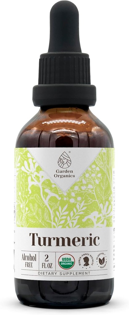Turmeric USDA Organic Alcohol-Free Extract | Dietary Supplement, High-Potency Tincture | Natural Certified Organic Turmeric (Curcuma Longa) Dried Root (2 oz)
